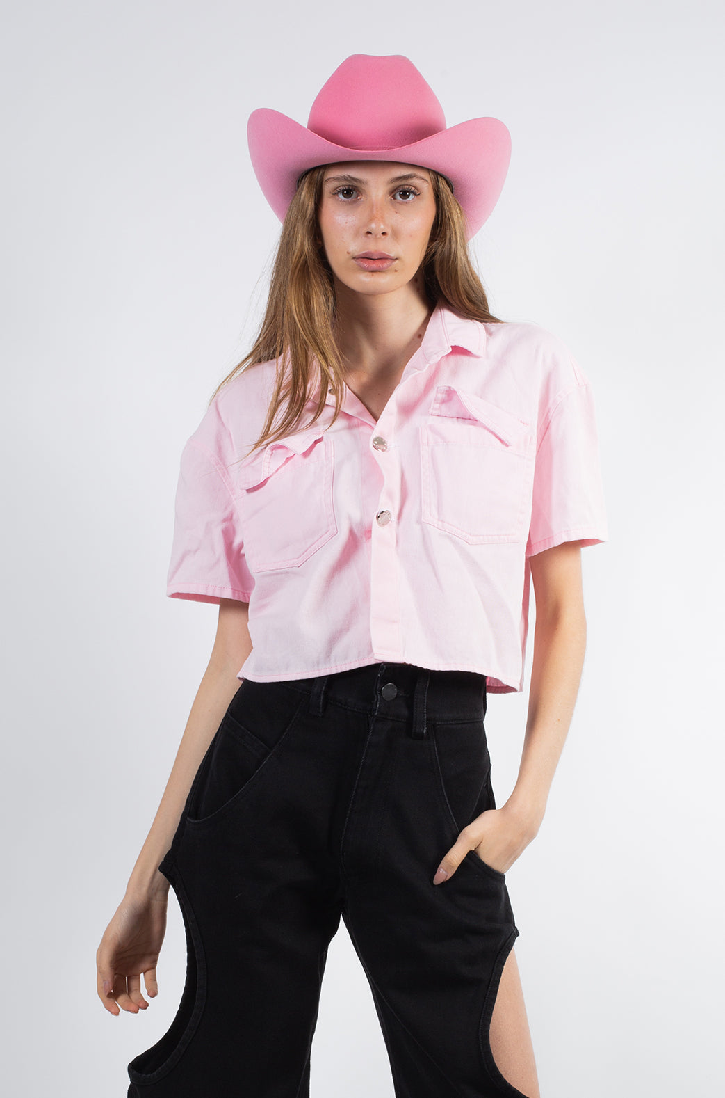 Pink Crop Shirt