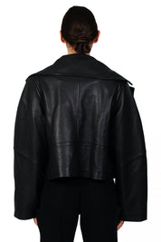 Wide Leather Jacket