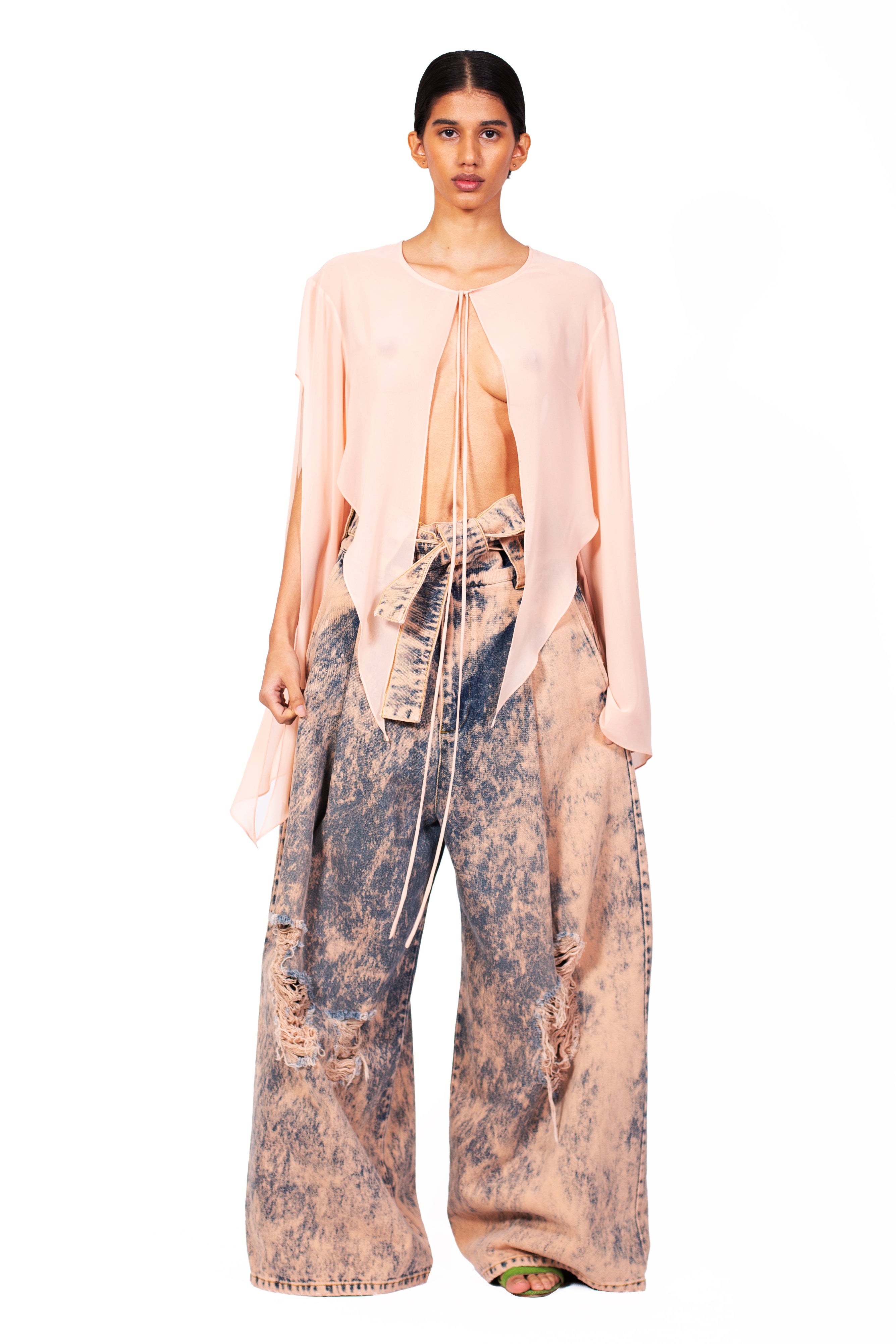 WIDE MARBLE PEACH JEANS