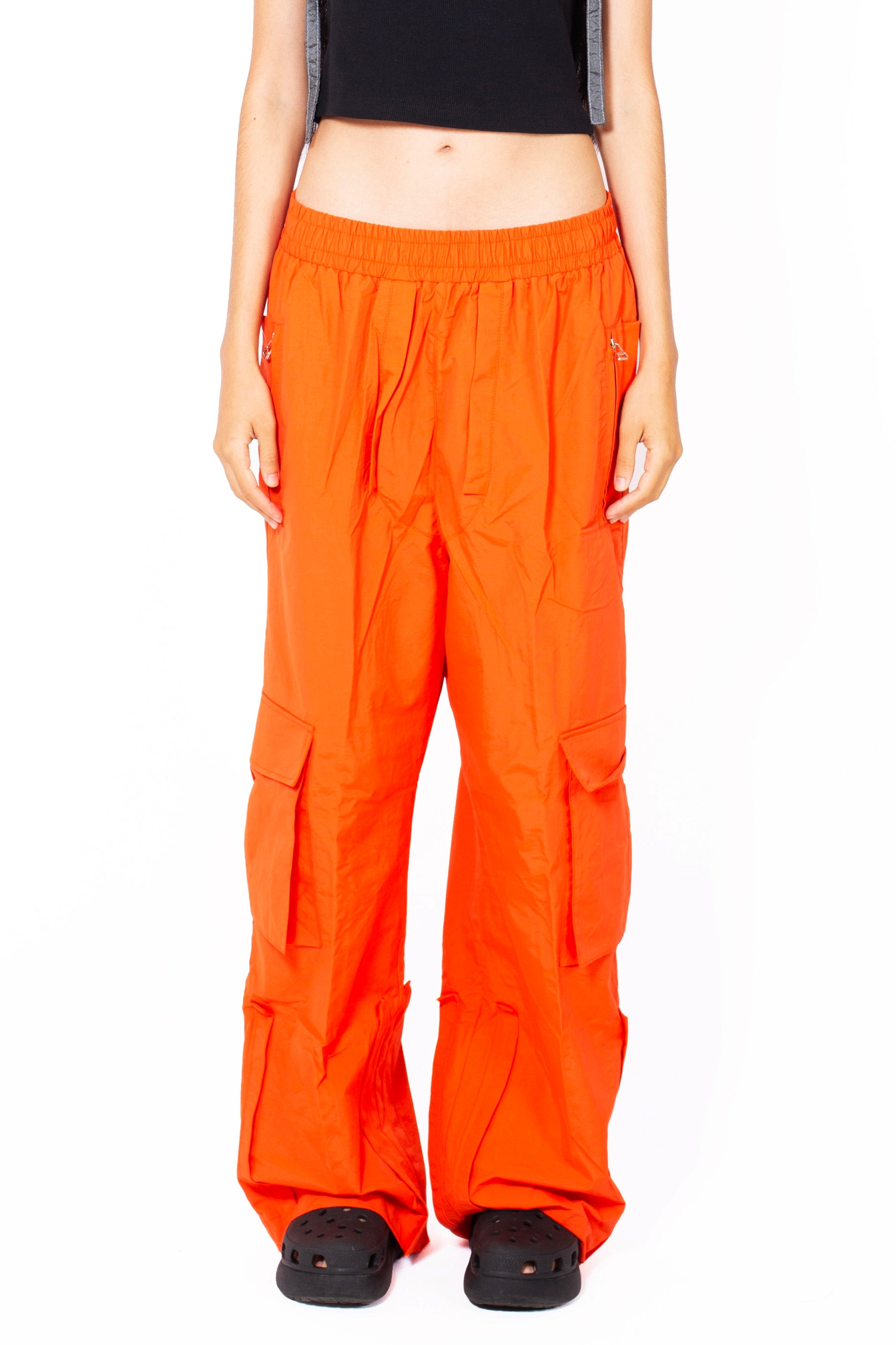 Cargo Wide Track-Pants Orange