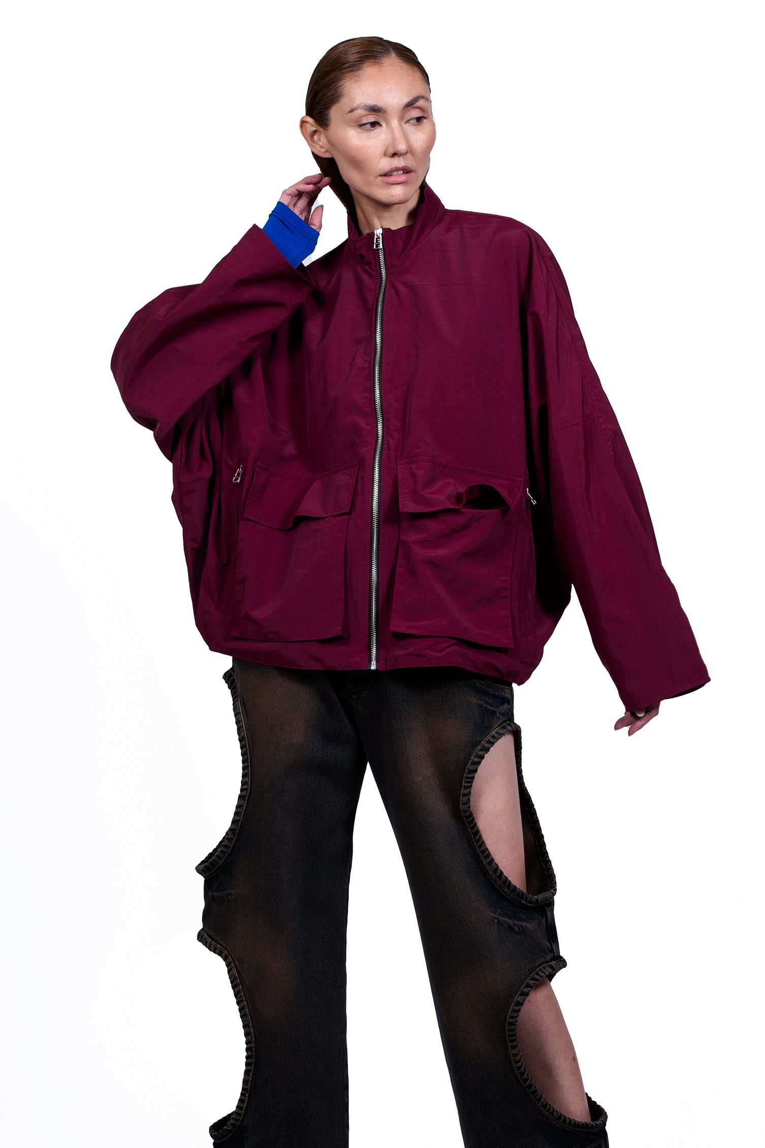 Kimono Windbreaker Burgundy