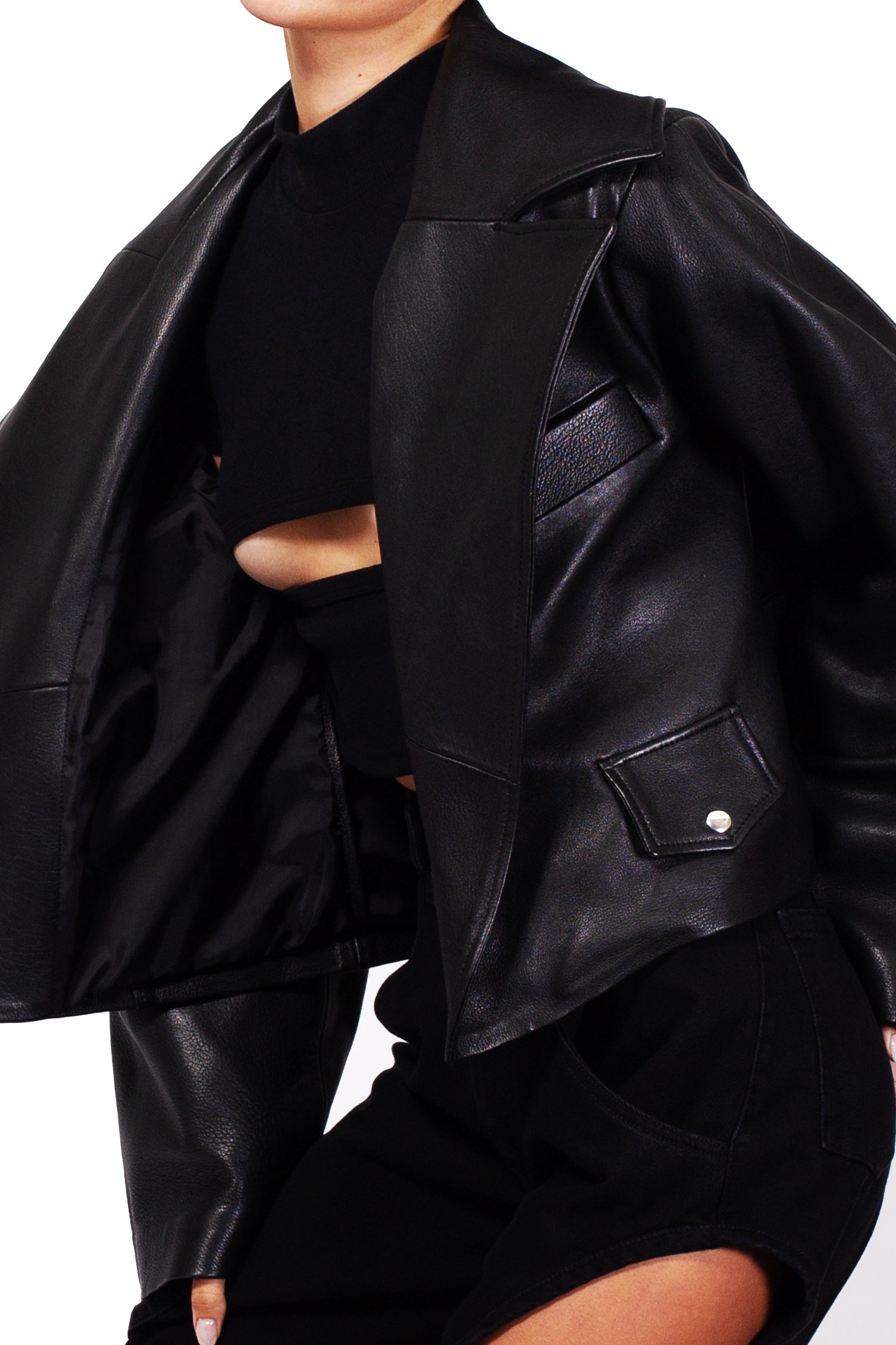 Wide Leather Jacket