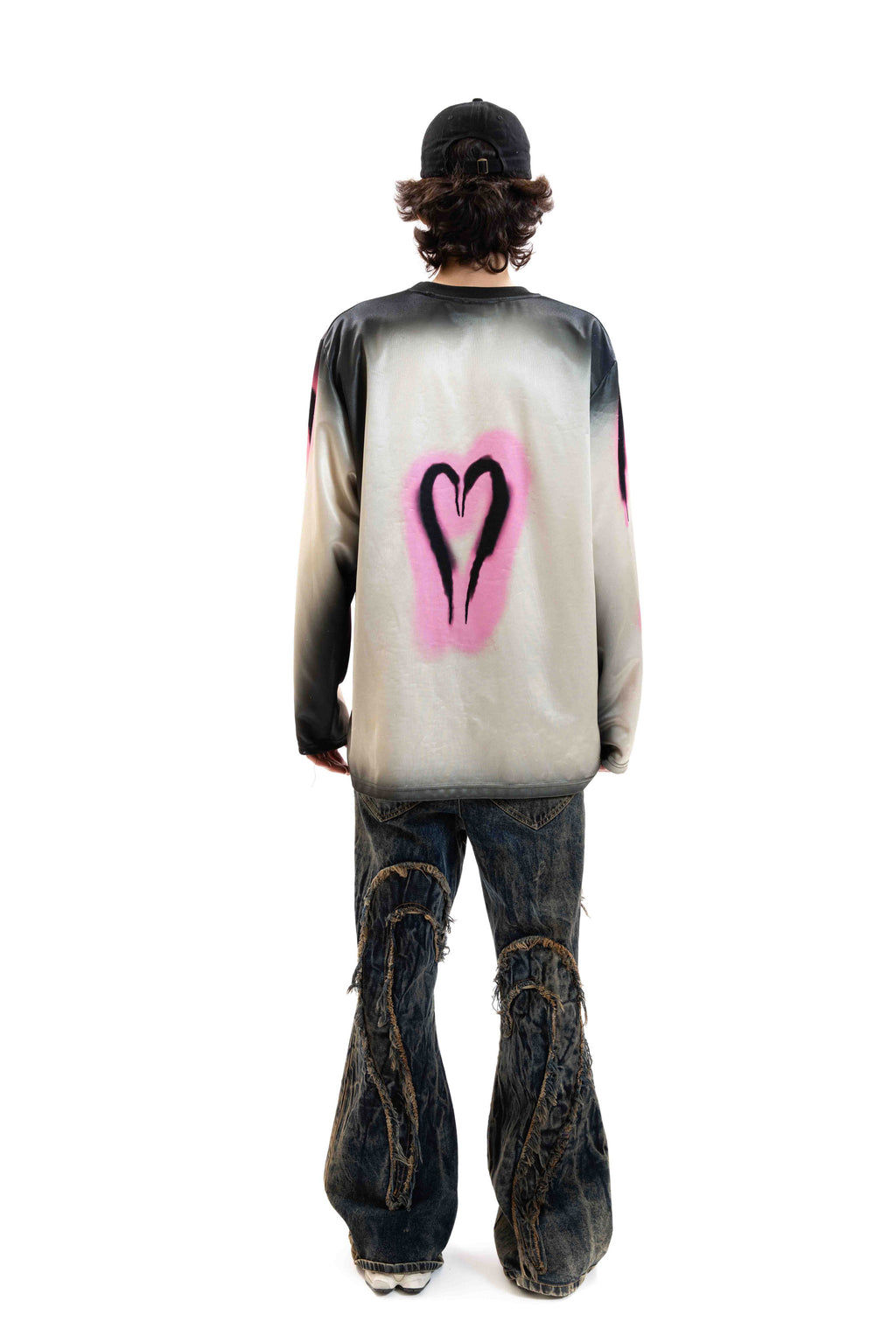 Bladed Dirty Racer oversized dry-fit jersey with all-over Bladed Heart graphic print.