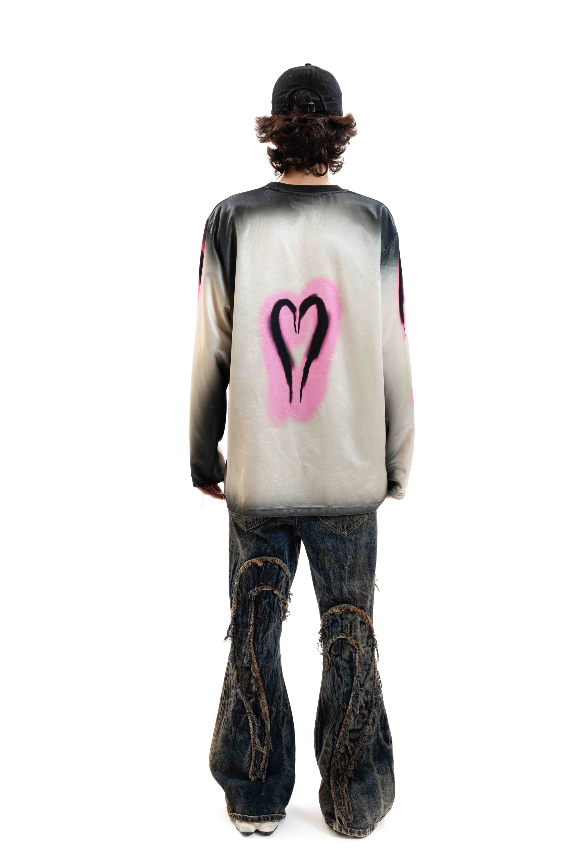 Bladed Dirty Racer oversized dry-fit jersey with all-over Bladed Heart graphic print.