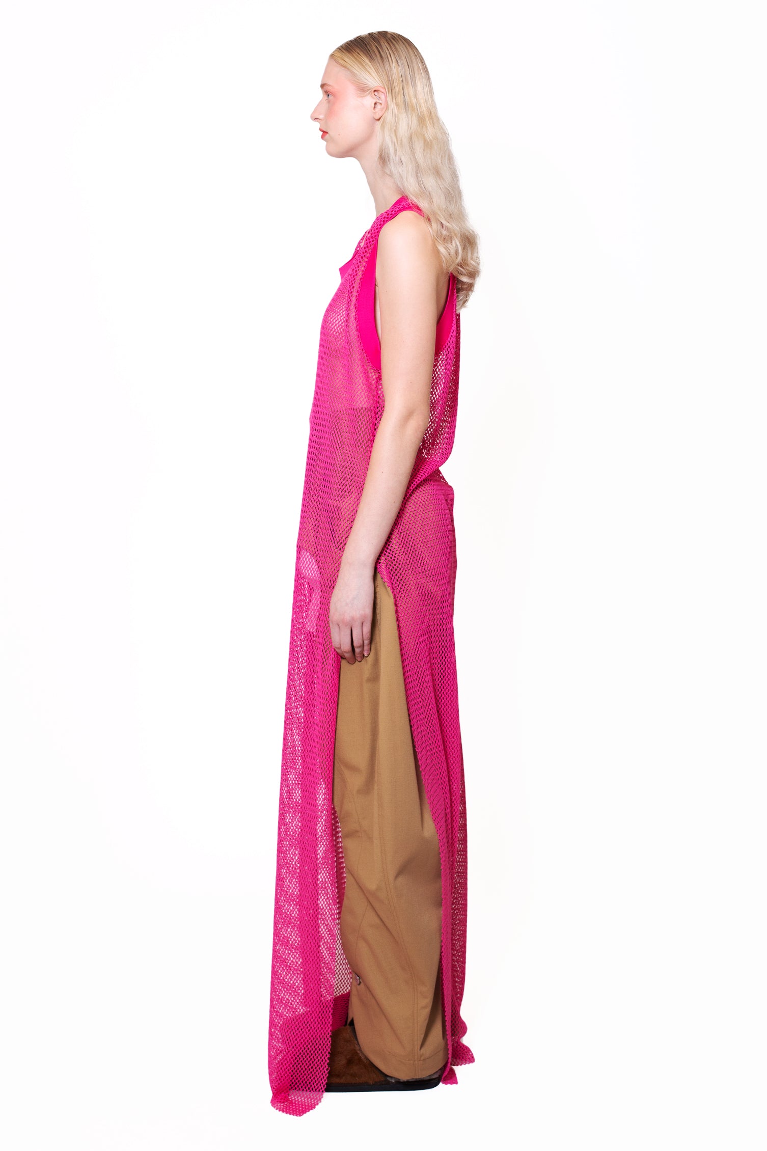 Fishnet Tank-Dress Pink
