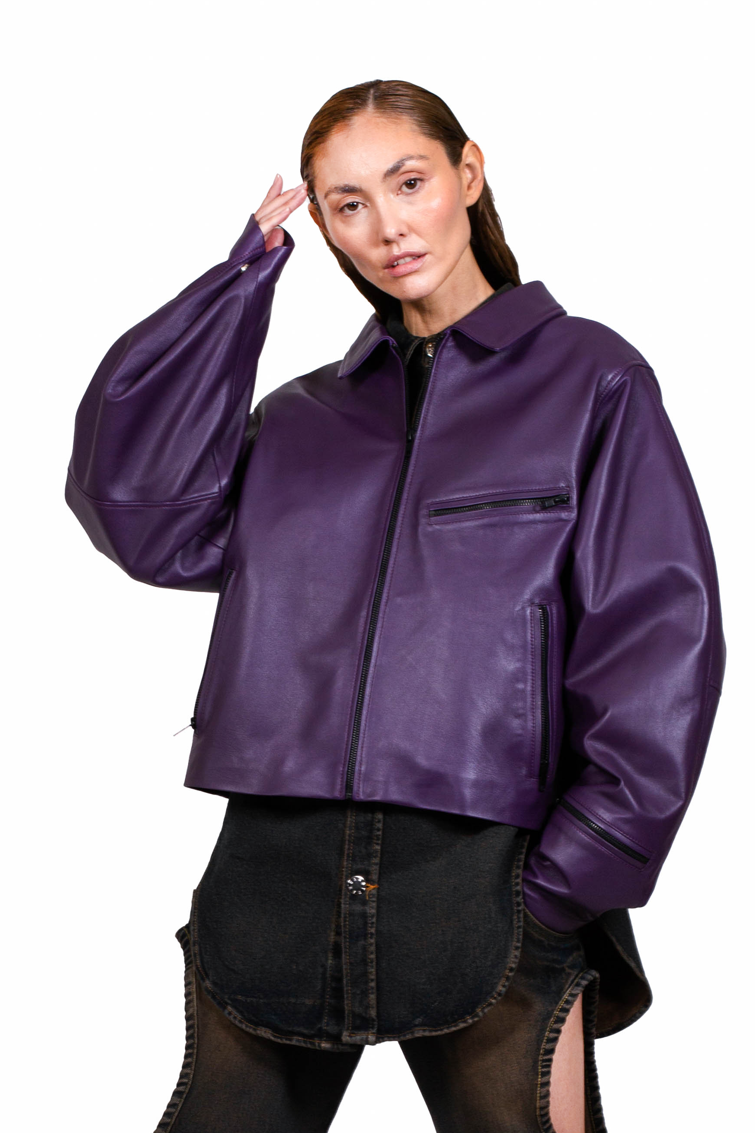 Purple Leather Jacket