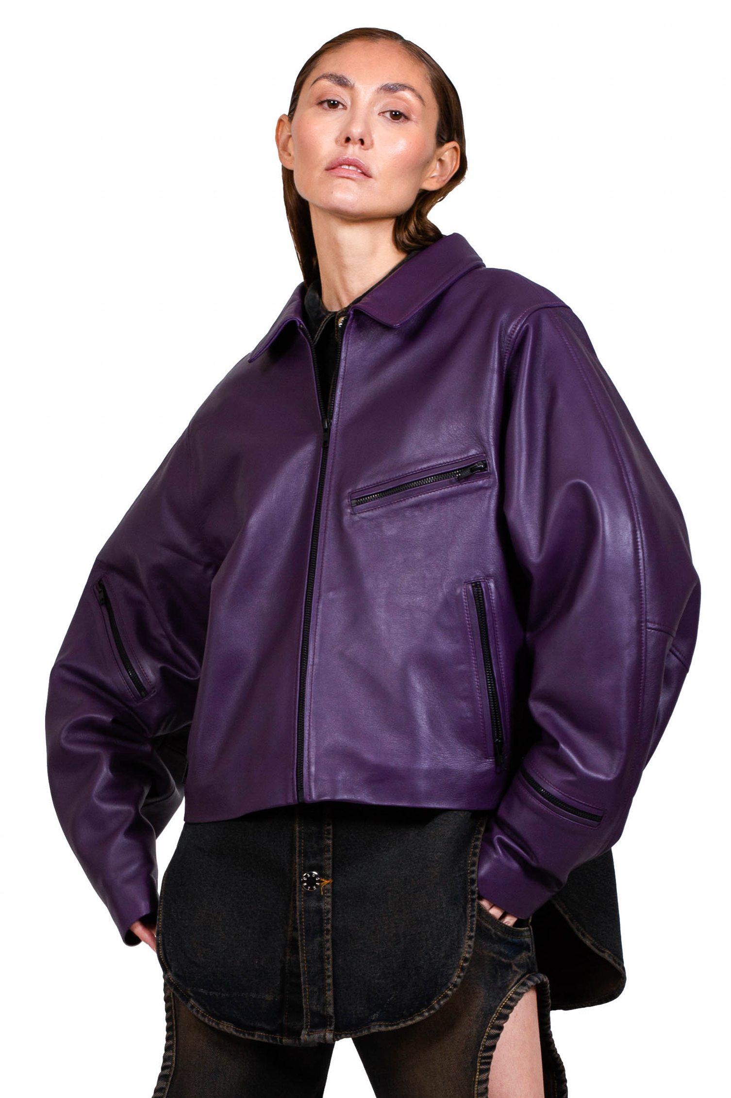 Purple Leather Jacket