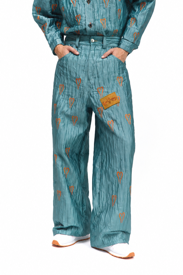 Bladed Aquamarine Trouser