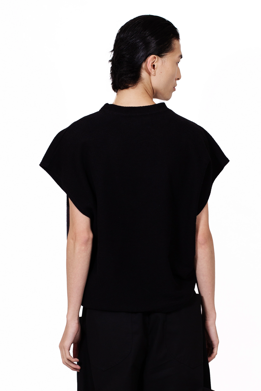 MANCANDY Horseshoe Muscle Tank crafted from French terry featuring a boxy silhouette, sleeveless construction and embroidered horseshoe motif at the chest.