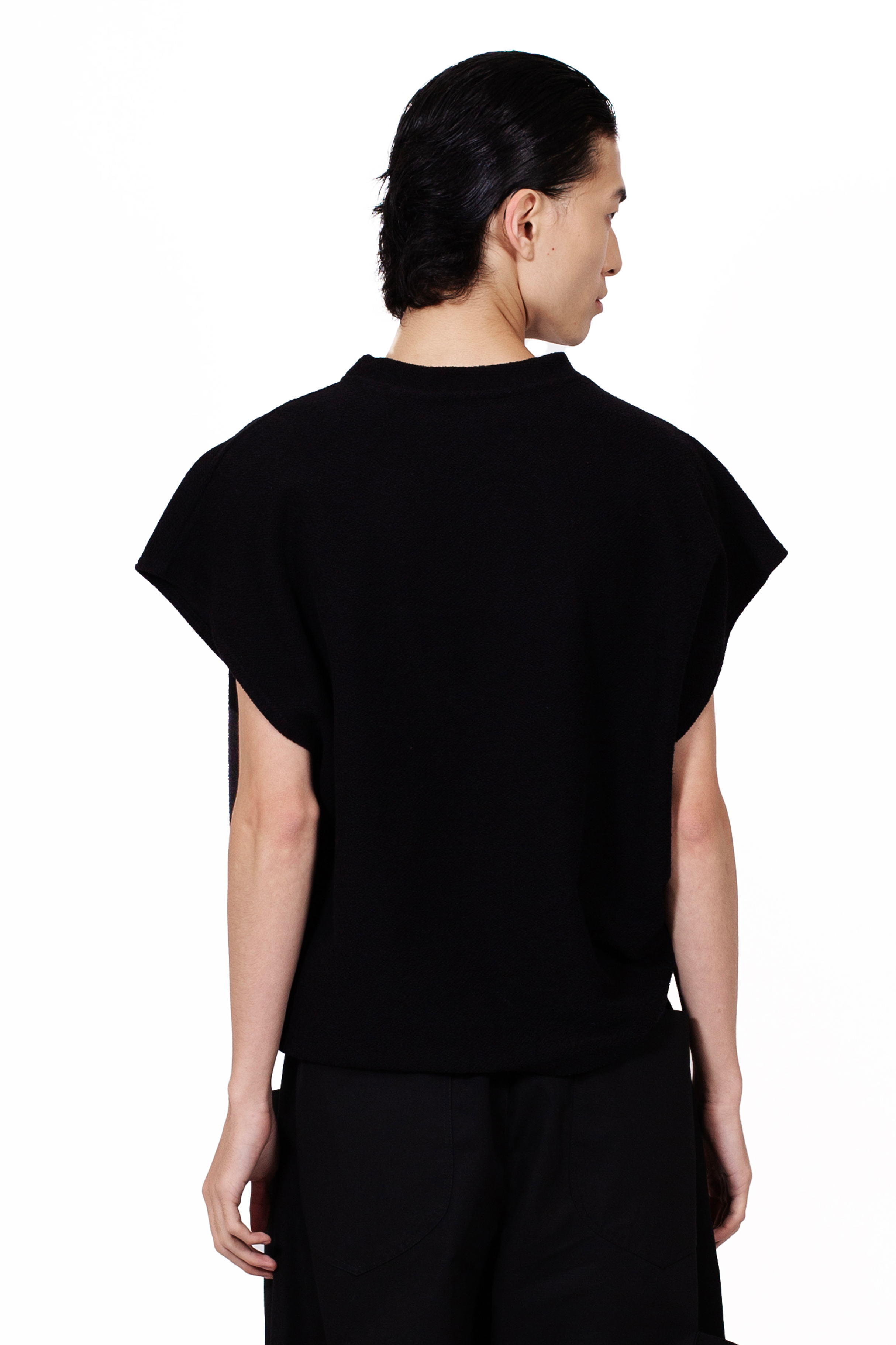 MANCANDY Horseshoe Muscle Tank crafted from French terry featuring a boxy silhouette, sleeveless construction and embroidered horseshoe motif at the chest.