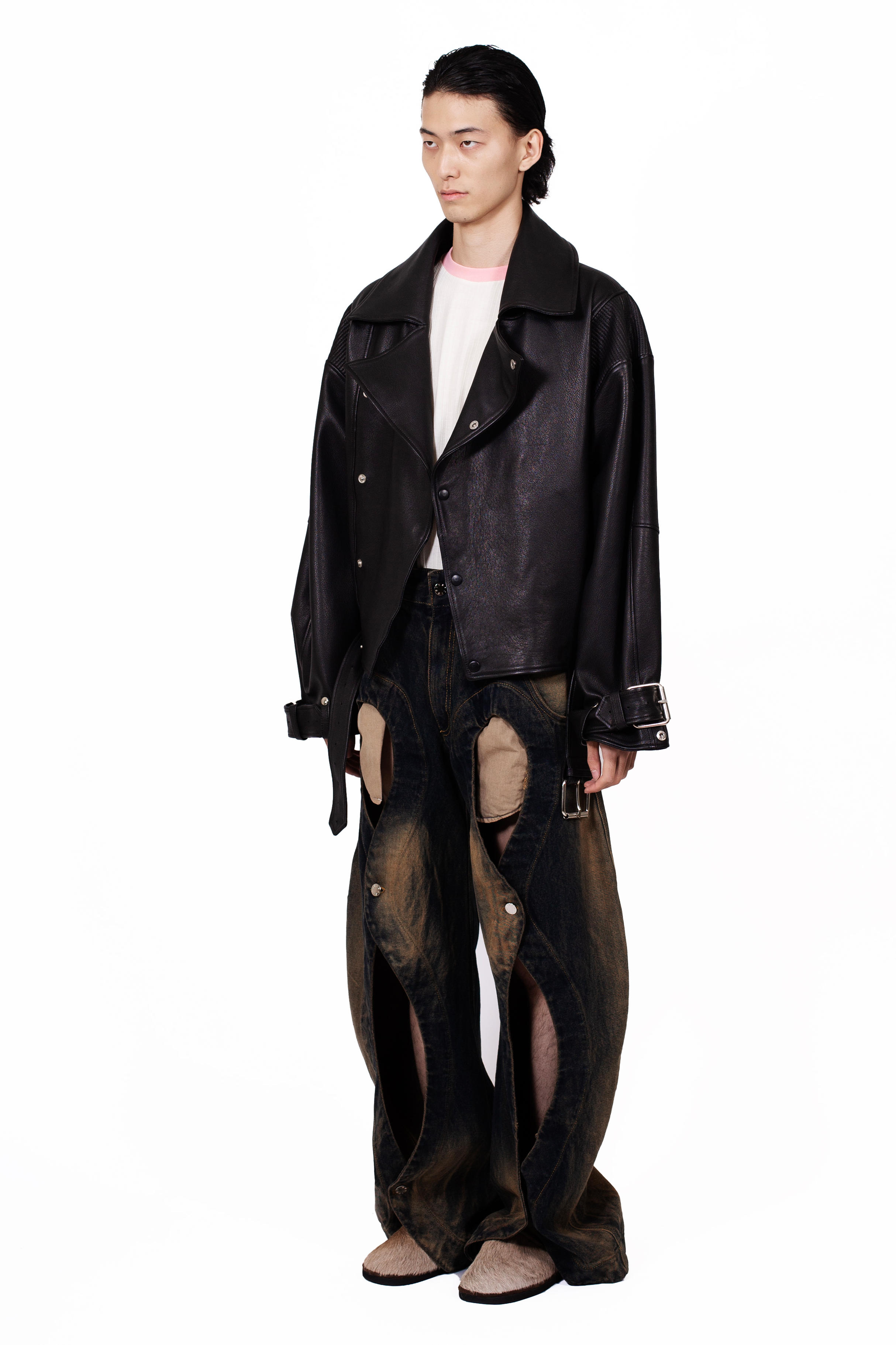 Rodeo Leather Jacket | Oversized Grained Leather Jacket by MANCANDY