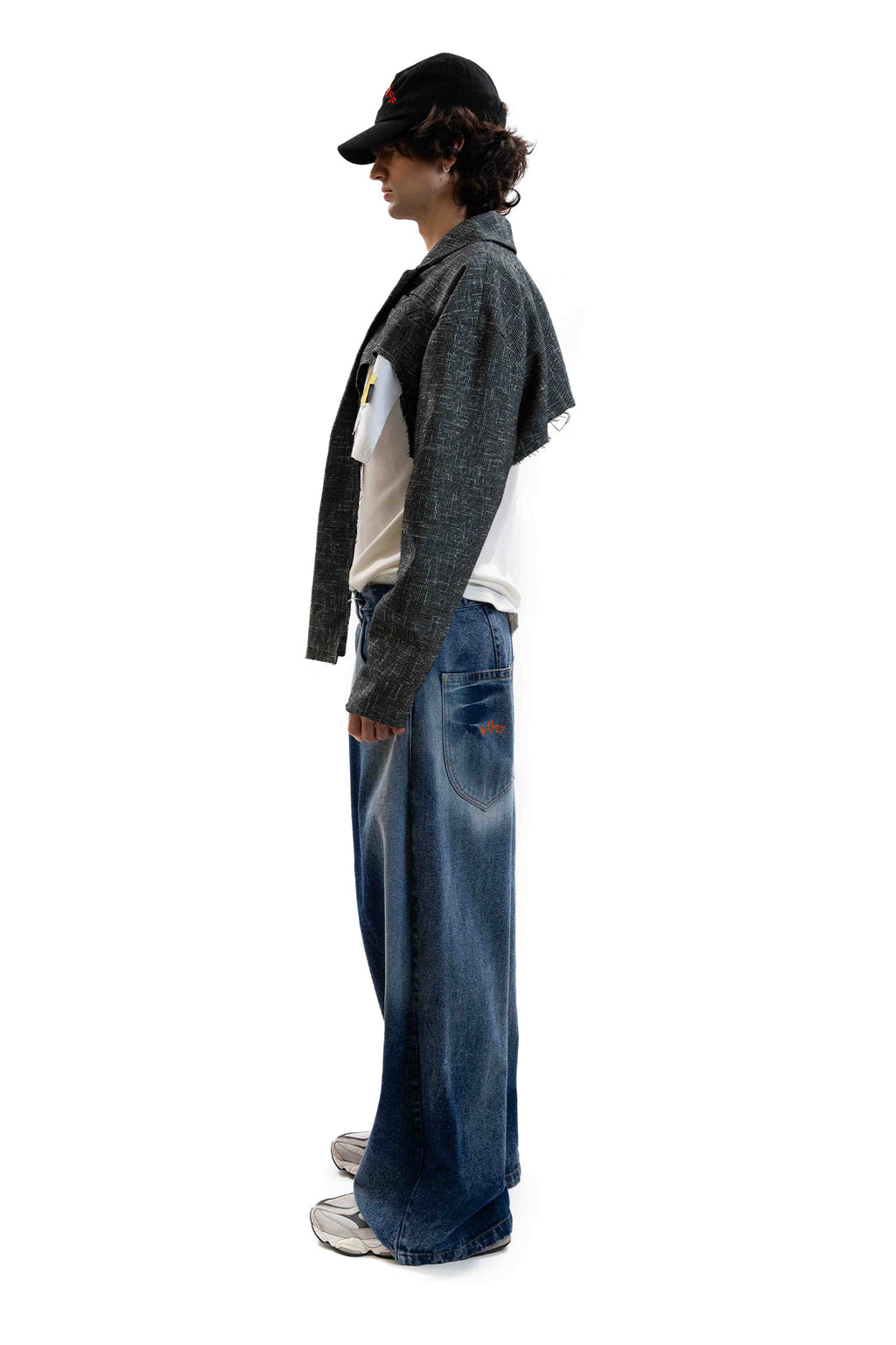 Orange Heart Embroidered Jeans