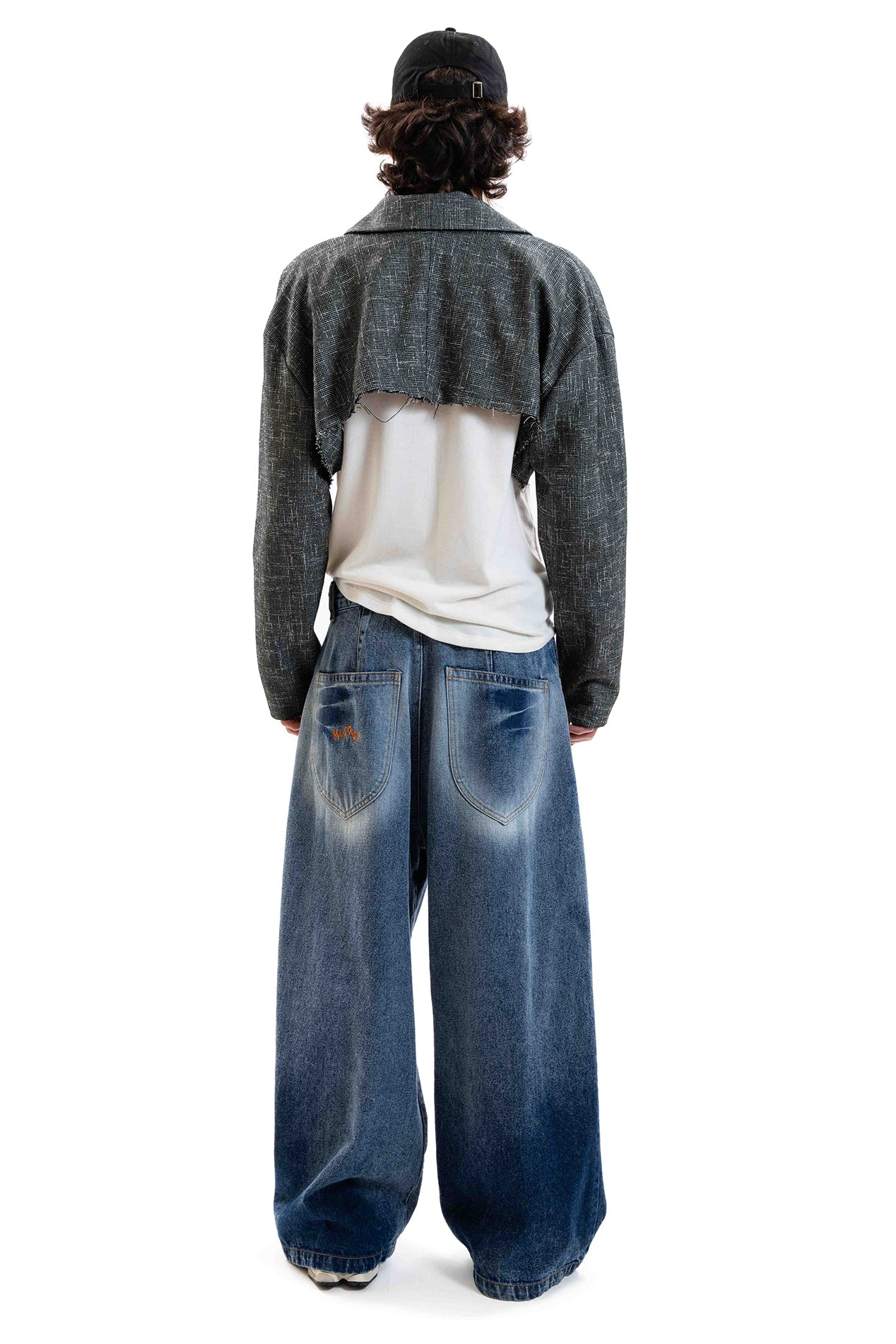 Orange Heart Embroidered Jeans