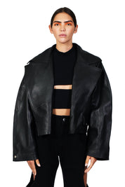 Wide Leather Jacket