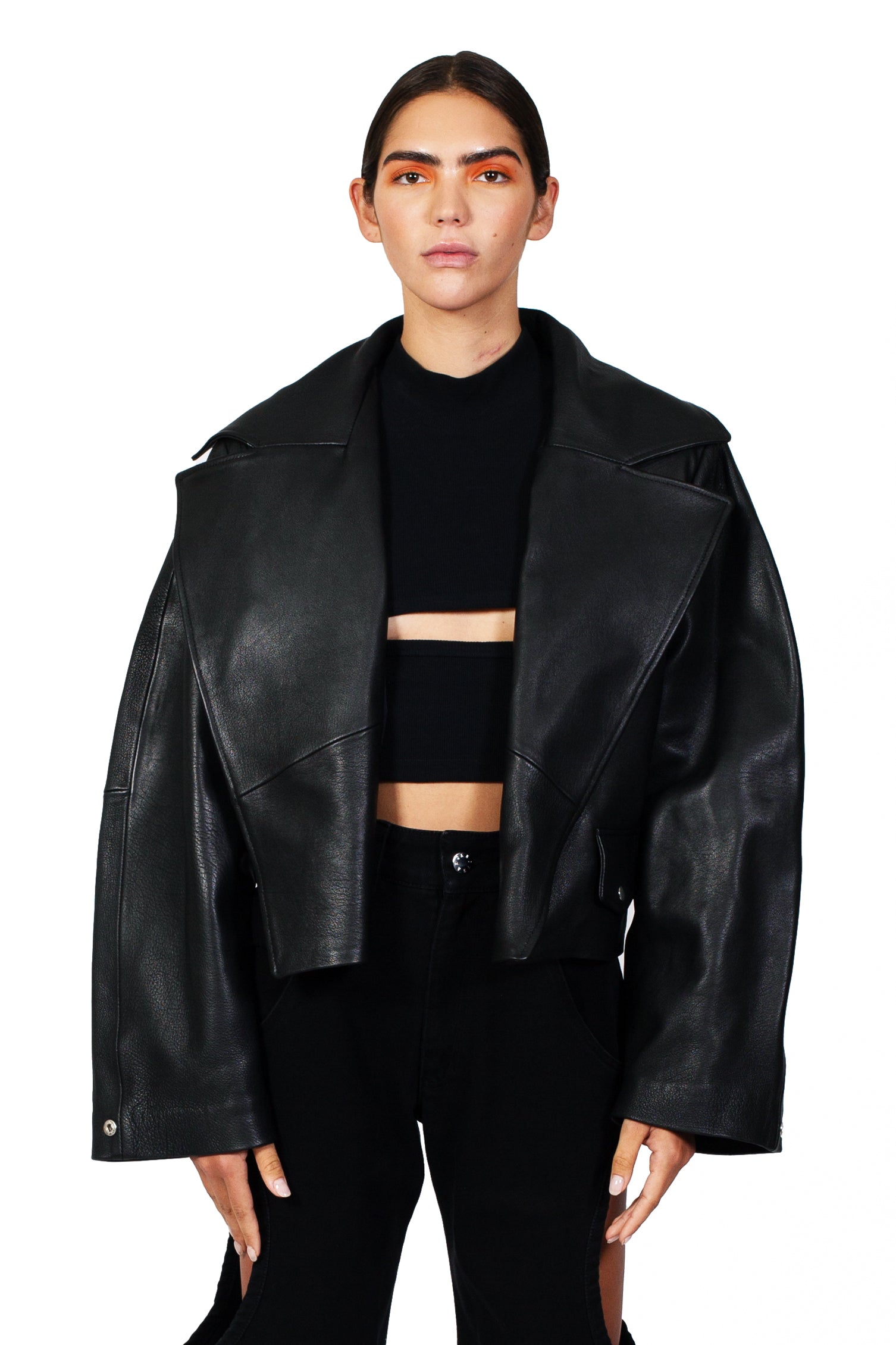 Wide Leather Jacket