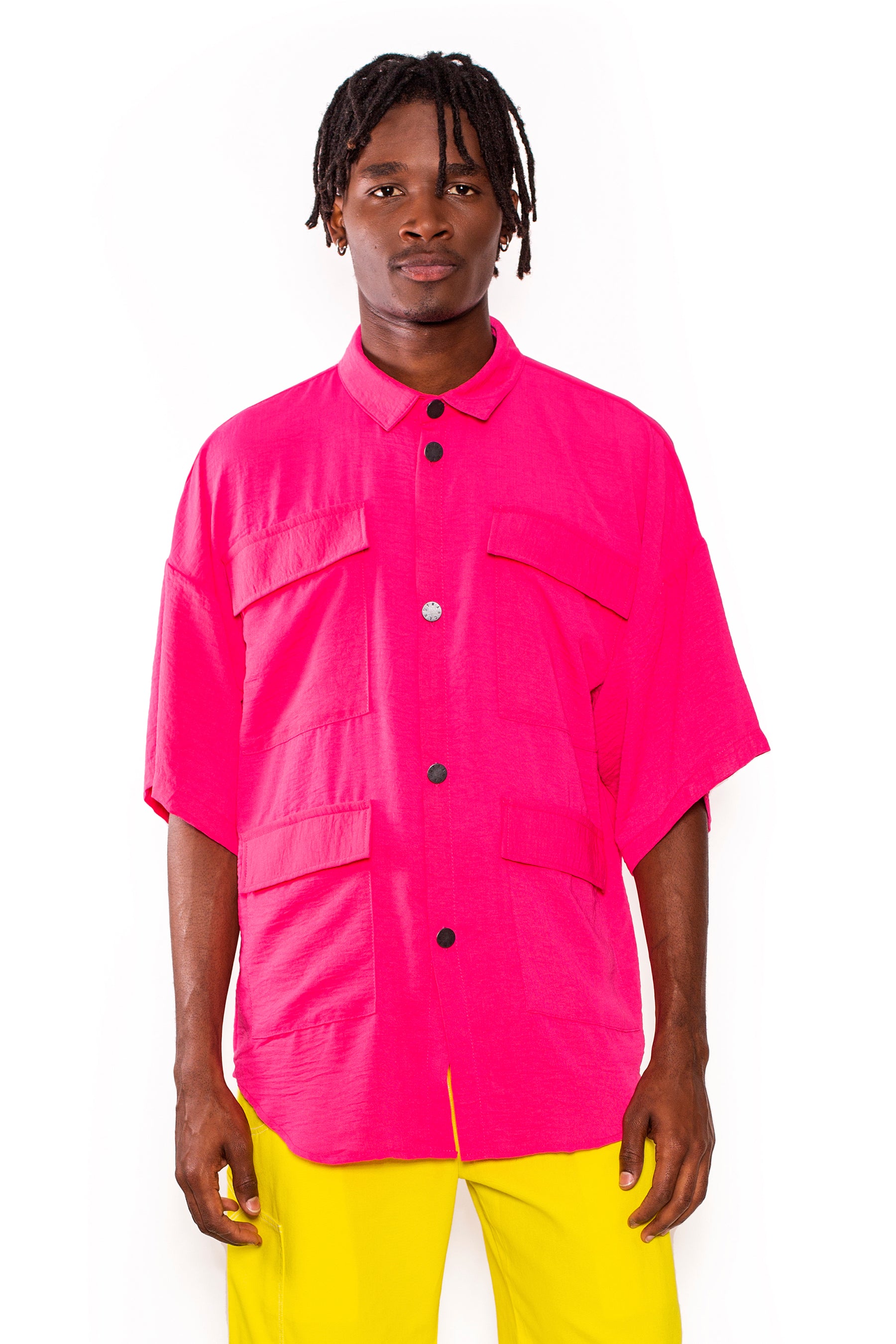 Pink Back Slit Shirt