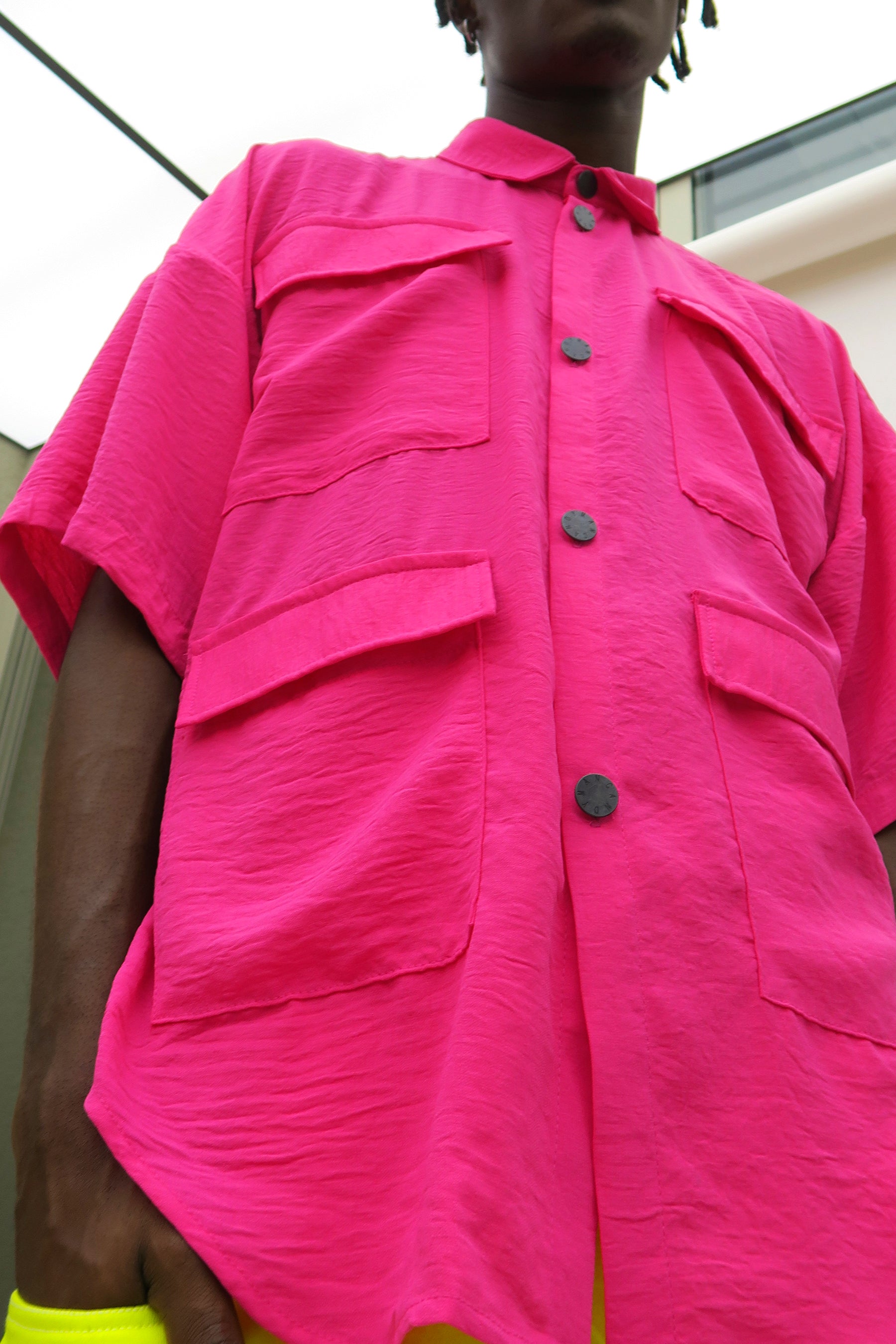Pink Back Slit Shirt