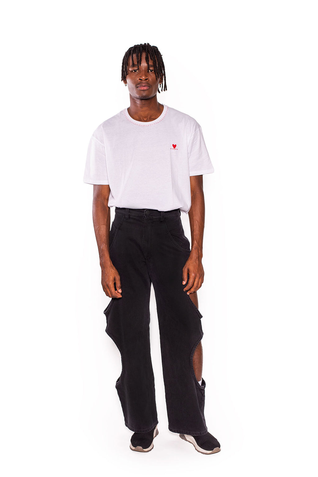 MANCANDY Bite Jeans® Black in cotton denim featuring signature side cut-outs and a flared leg silhouette.