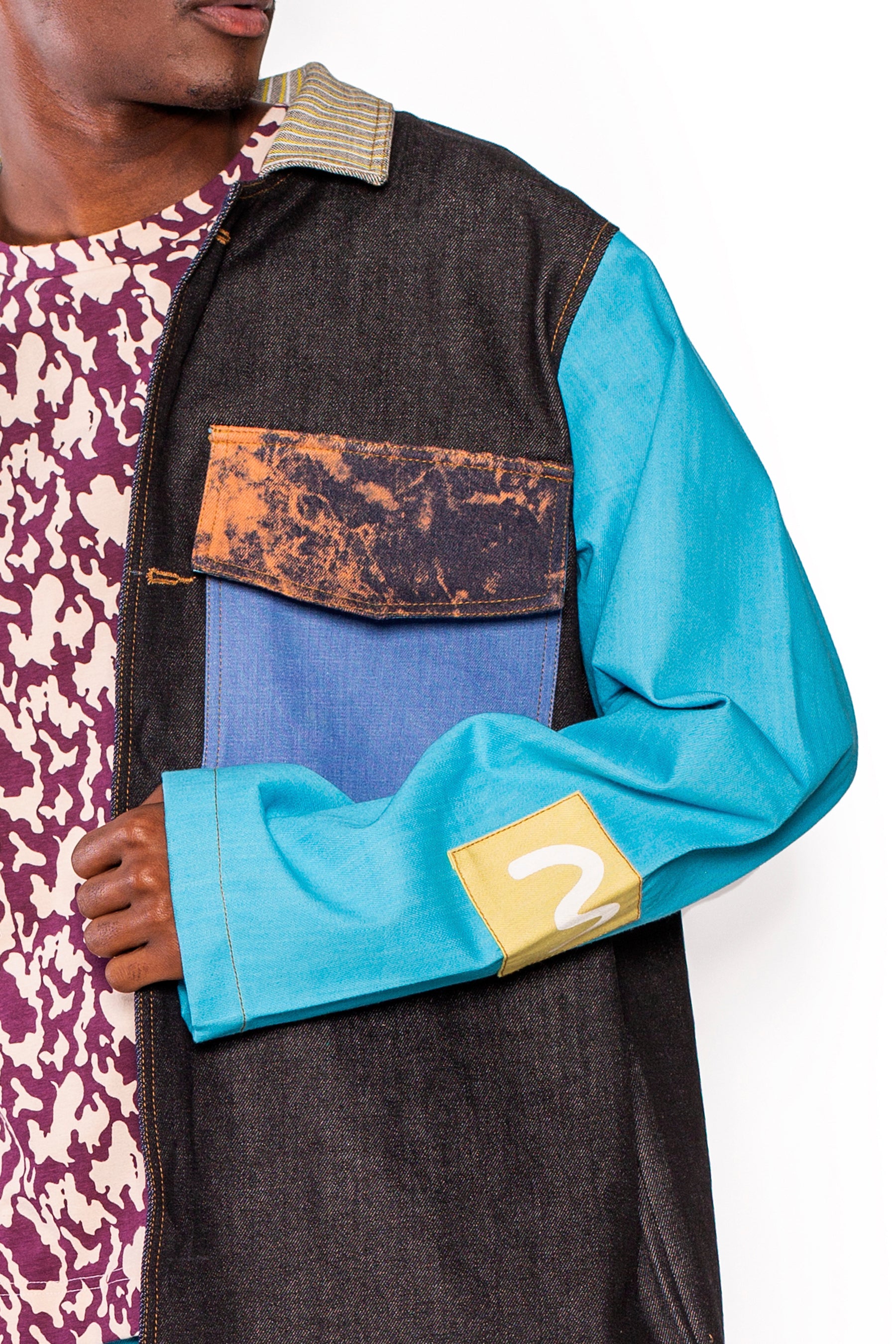 Paneled Denim Cazadora